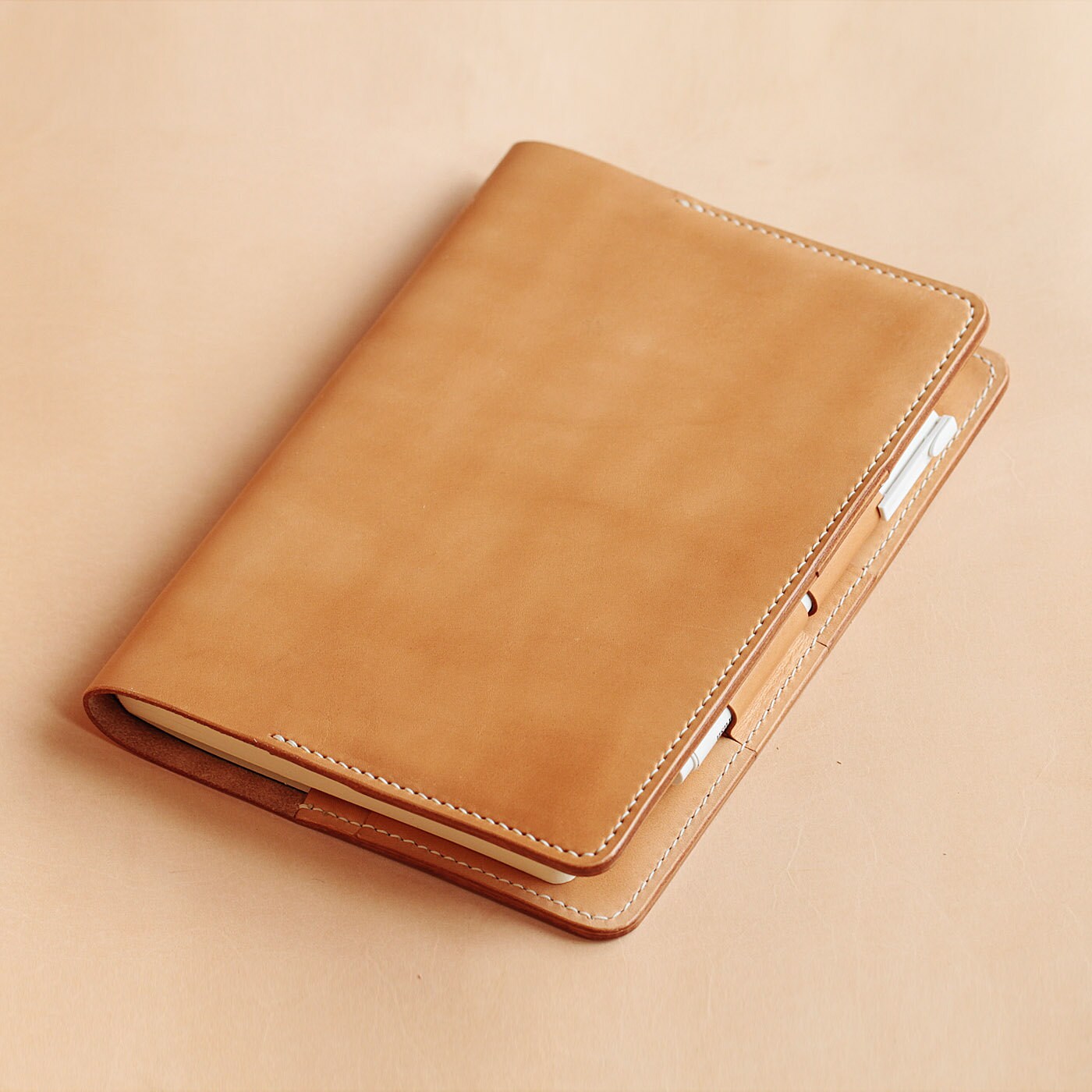 100 Handstitched Vegetable Tanned Leather Notes Cover/Note Etsy México