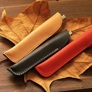 Astuccio portapenne in pelle 100% cucito a mano Astuccio portapenne Astuccio portapenne Ordito portapenne Pelle conciata al vegetale