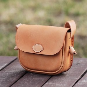 100% Hand-stitched Cow Leather Shoulder bag Crossbody bag image 1