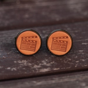 Men&#39;s cufflinks - Vintage Style Cufflinks - Clapperboard Cufflinks with a gift box