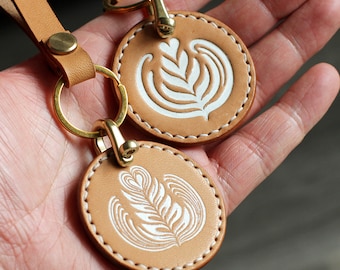 Handmade latte Coffee chains  Cappuccino Cafe Keyring Good Luck Party Favors Gift