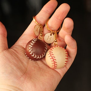 Handgefertigte Leder Schlüsselanhänger Keyring Baseball Good Luck Party Favors Geschenk