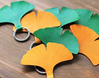 100% Handmade  (Buy One Get One Free) Ginkgo leaf Key chains  Ginkgo leaf Key ring Bag Charm Good Luck Party Favors Gift