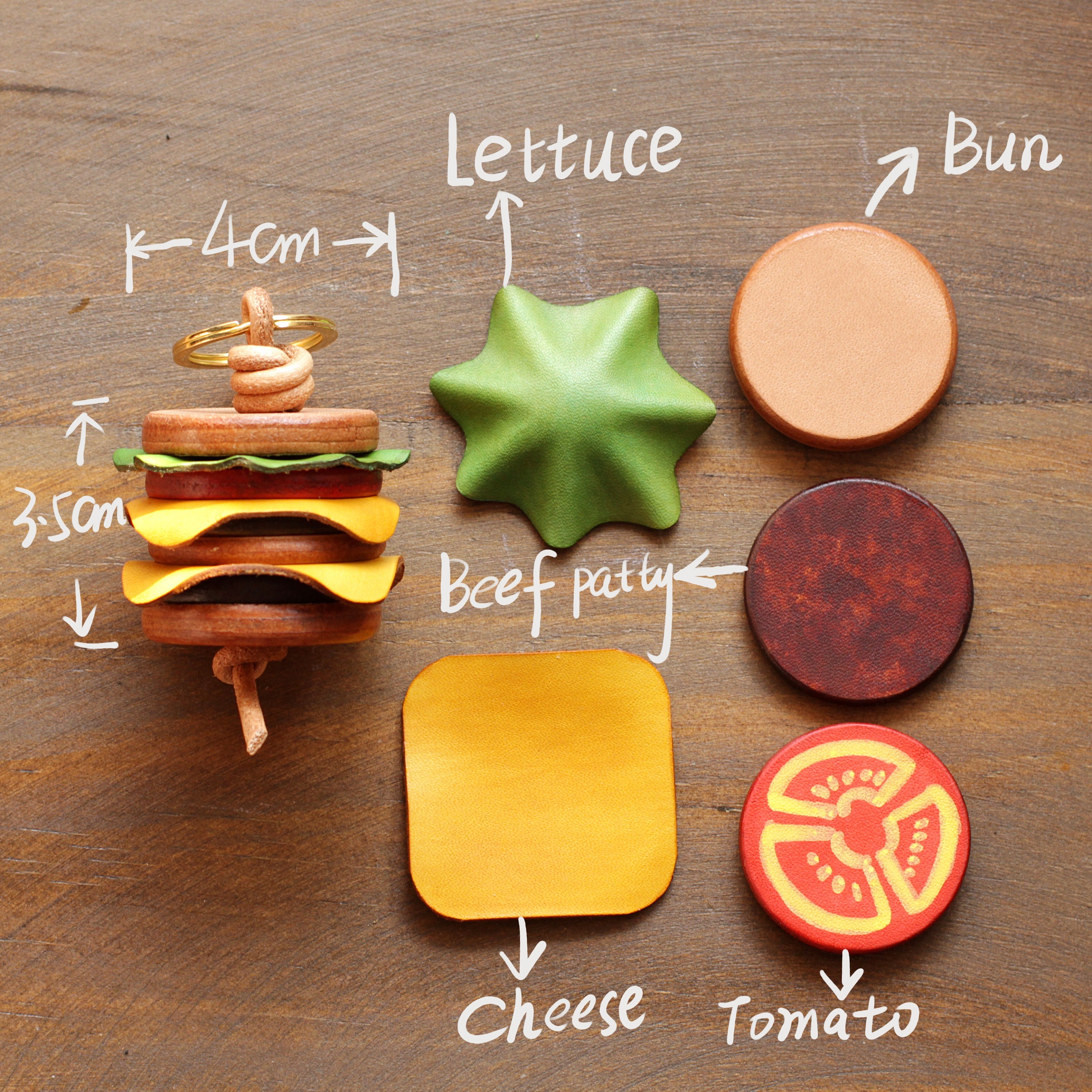 Lodoot Simulato hamburger portachiavi Donne Uomini Simulazione Cheeseburger Ciondolo per Portachiavi per Ciondolo Chiave Hamburger Gioielli Fatti a Mano per Appendere