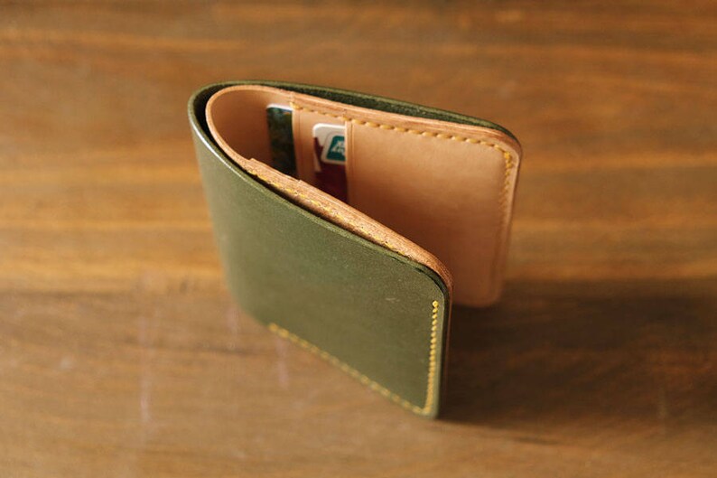 100 Handstitched Vegetable Tanned Leather Wallet/ Card Case Etsy