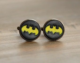 Men's cufflinks - Vintage Style Cufflinks - Bat Cufflinks-Super Hero Cufflinks  with a gift box