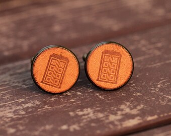 Vintage herenmanchetknopen - Gepersonaliseerde Doctor Who Police Box-manchetknopen Bruiloftsmanchetknopen
