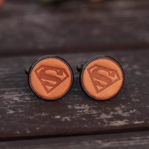 Men&#39;s cufflinks - Personalized Super Hero Cufflinks Wedding Cufflinks
