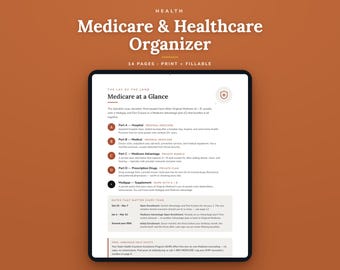 Medicare Organizer, gesundheitliche Tracker für Rentner, Medikation Tagebuch (PDF)