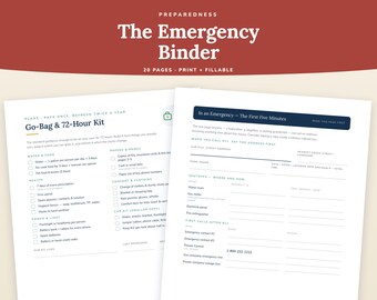 Classeur d'urgence, classeur pour documents importants, plan de préparation de la famille (PDF)