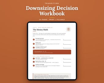 Downsizing Checkliste, Umzug oder Bleiben Entscheidung Workbook für Rentner (PDF)