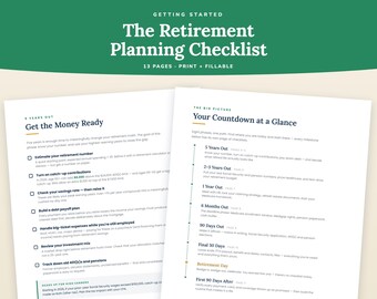Lista di controllo per la pianificazione della pensione, calendario del conto alla rovescia, elenco delle cose da fare (PDF compilabile)