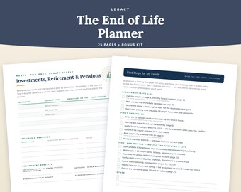 Agenda de fin de vie, transfert à l'exécuteur testamentaire, agenda des derniers vœux (PDF à remplir)