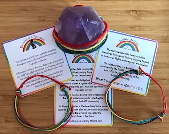 Rainbow cord Bracelet, Gay Pride, LGBT, Rainbow Baby, NHS
