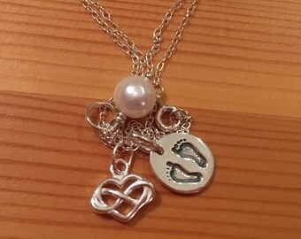 Sterling Silver Baby Loss/Miscarriage Memorial Charm  Necklace, Remembering your Angel Baby