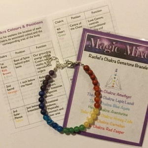 Genuine Semi Precious Gemstone Chakra Bracelet, earings also available to matchi image 2