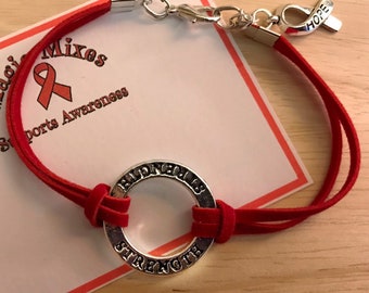 Red Awareness Bracelet, HIV/AIDS Awareness, Heart Disease Awareness, Epidermolysis Bullosa, Vasculitis, Chronic Regional Pain Syndrome, DARE