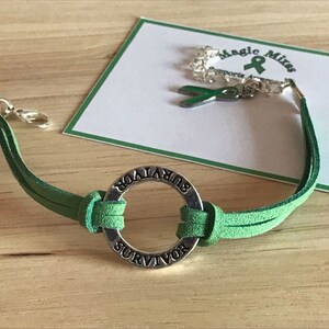 Depression Awareness Bracelet, Green Bracelet Mental Health Awareness, Bipolar Awareness Bracelet, Green Awareness Bracelet image 5