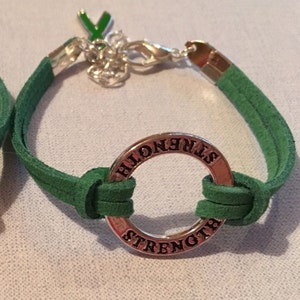 Depression Awareness Bracelet, Green Bracelet Mental Health Awareness, Bipolar Awareness Bracelet, Green Awareness Bracelet image 6