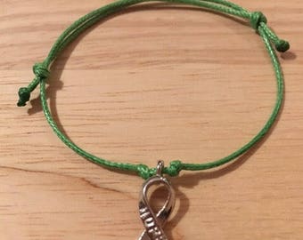 Green Mental Health Awareness Bracelet, Wish for Hope, Love and Understanding