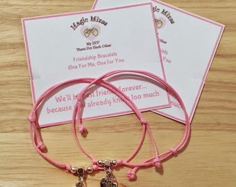 BFF simple Cord Bracelet Set, A Bracelet each for your Bestie and Yourself, , Best friend end of term gift, I'll Miss You Gift, Xmas Gift