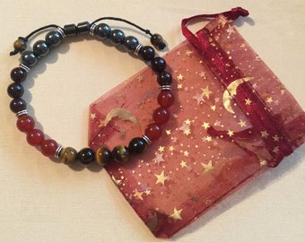 Male Fertility Gemstone Bracelet, Full Bracelet for male infertility, low sperm count, poor motility, longterm infertility, Gems for Guys