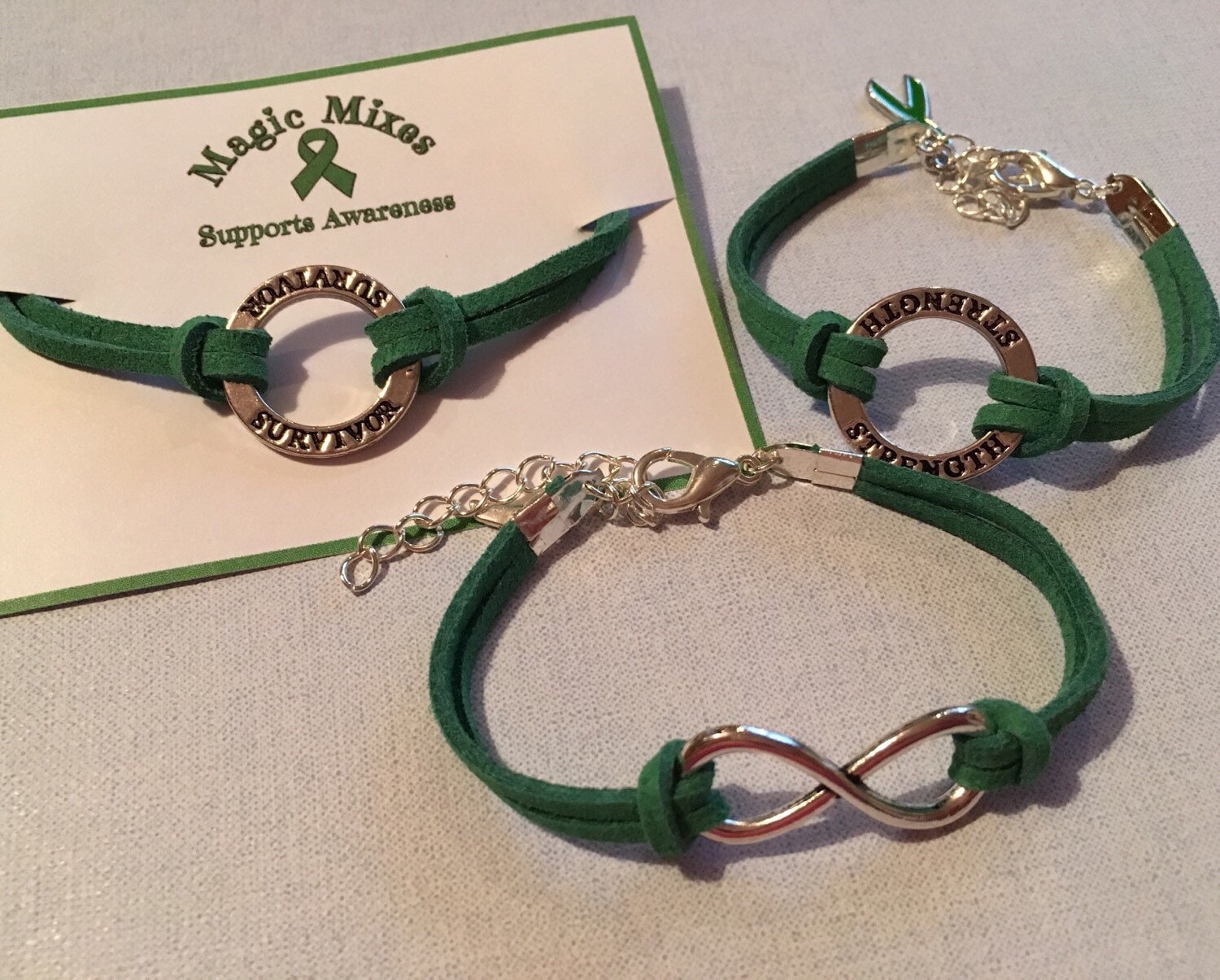 Depression Awareness Bracelet Green Bracelet Mental Health Etsy