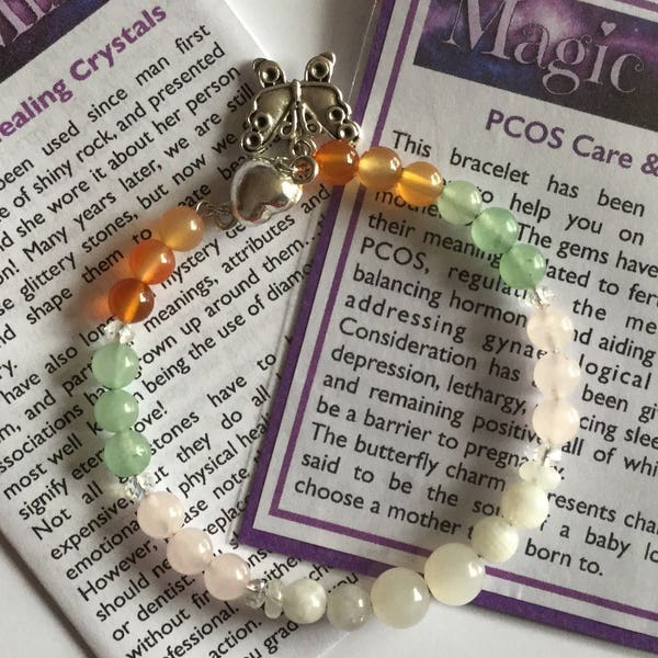 PCOS & Endometriosis Awareness, Fertility charm Bracelet supporting infertility and unexplained difficulties conceiving- TTC