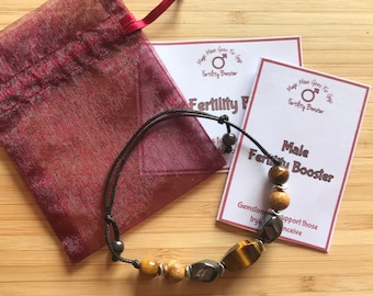 Male Fertility Gemstone Bracelet, Baby Maker Bracelet for male, Gems for Guys