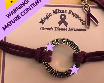 Purple Awareness Bracelet, F*ck Chron’s Awareness Bracelet