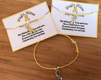 Yellow Awareness Bracelet, Wish for Hope, Love and Understanding