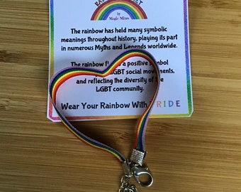 Rainbow Ribbon Bracelet, Gay Pride, LGBT, Rainbow Baby, NHS