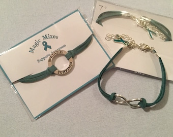 Anxiety Awareness & Panic Attack Bracelet, Teal Bracelet, Panic Disorder Awareness, PCOS   Awareness