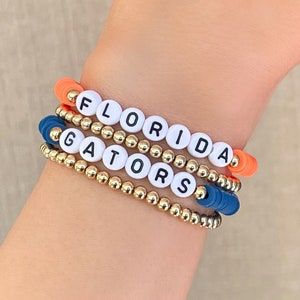 University of Florida Graduation Gift, Custom Florida Gators Game Day Bracelet, UF Grad Gifts, Personalized Colorful Name Bracelets