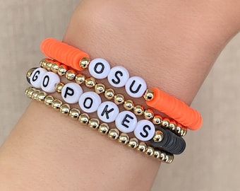 Oklahoma State University Bracelet, College Graduation Gift, OSU Gameday Jewelry