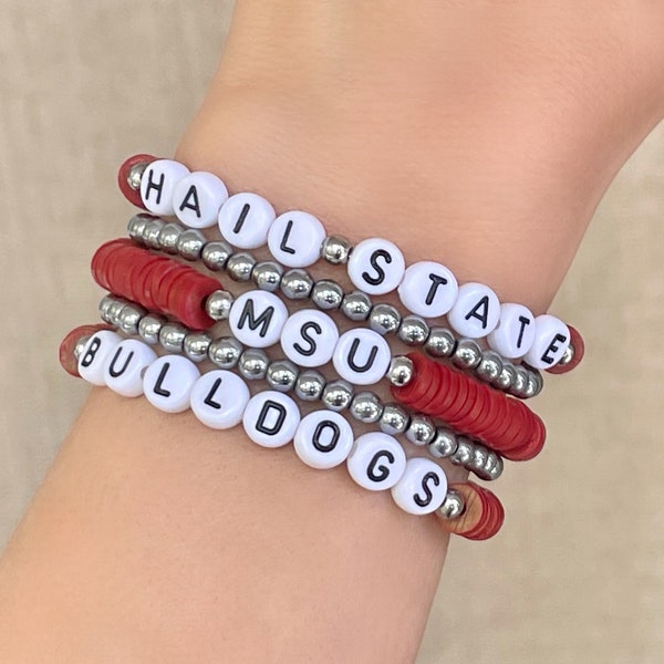 Mississippi State Bracelets, Mississippi State Bulldogs Jewelry, MSU Graduation Gifts for Women, Hail State