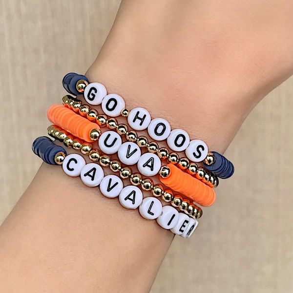 University of Virginia Gifts, Virginia Cavaliers Bracelet, UVA Jewelry, Orange and Blue Bracelet, College University Graduation Gifts