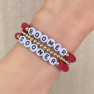 University of Oklahoma Graduation Gifts, Oklahoma Sooners Bracelet, Boomer Sooner Jewelry, College University Gifts