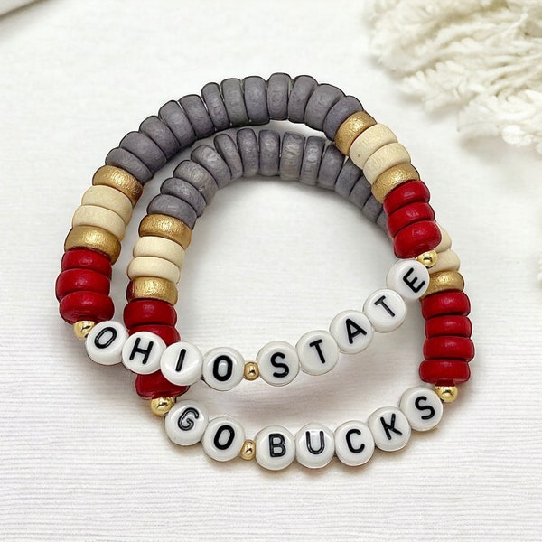 Ohio State Buckeyes Bracelet, Ohio State Graduation Gift, Ohio State Gameday Jewelry