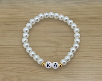 Kappa Delta Sorority Bracelet, Custom Sorority Sister Big Little Gifts, Personalized Greek Letter Jewelry