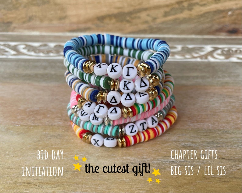 Custom Sorority Beaded Bracelet Greek Letter Bracelet Etsy