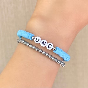 UNC Bracelets, University of North Carolina Tarheel Gifts, UNC Jewelry, UNC Graduation Gifts for Women image 2