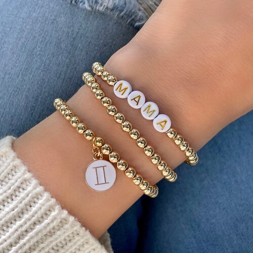Personalized Custom Name Bracelet Initial Bracelets Gold Etsy
