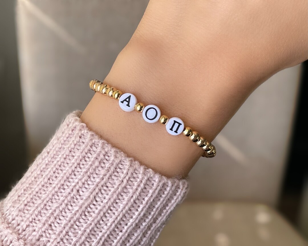 Alpha Omicron Pi Jewelry, Aopi Sorority Bracelet, Custom Sorority Big