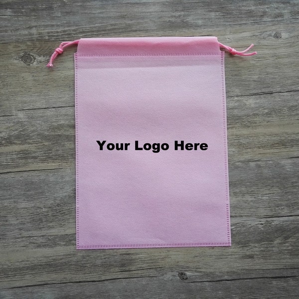 Logo Printed Cloth Bags Personalized Packaging Large Dust Bags Pink Shoe Bags