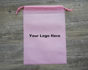 Logo Printed Cloth Bags Personalized Packaging Large Dust Bags Pink Shoe Bags