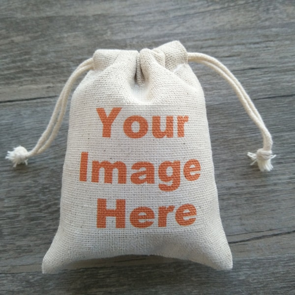 Personalized Gift Bags | Custom Printed Jewelry Pouches | Drawstring Cotton Linen Bags