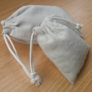 50 pcs 6x8 Large Gift Bags Plain Natural Cotton Linen Bags Draw String Bags Reusable Grocery Bags image 2