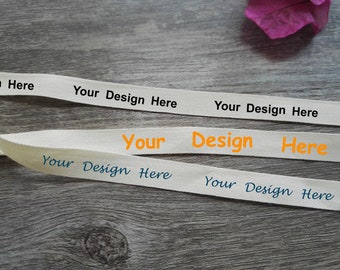 Custom Printed Cotton Ribbon | Personalized Cotton Tape | Custom Fabric Tags, 100 Yards