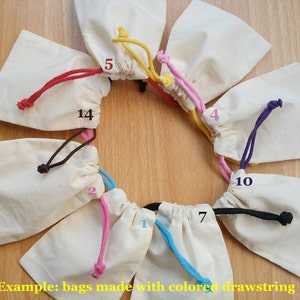 100 pcs 5x8 Drawstring Bags Plain Muslin Bags Gift Bags Cotton Bags Reusable Bags image 4